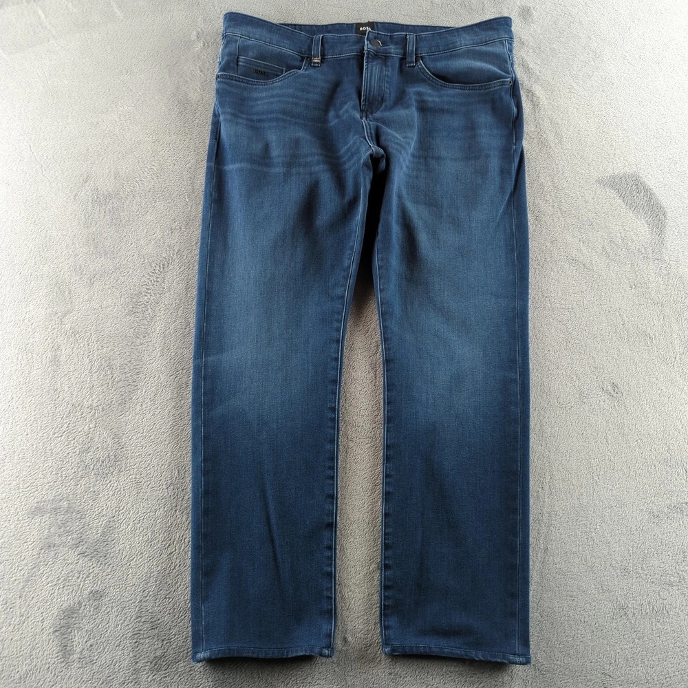 BOSS Delaware‎ Jeans Mens 36x29* Blue Dark Wash Slim Fit Stretch Denim Pants